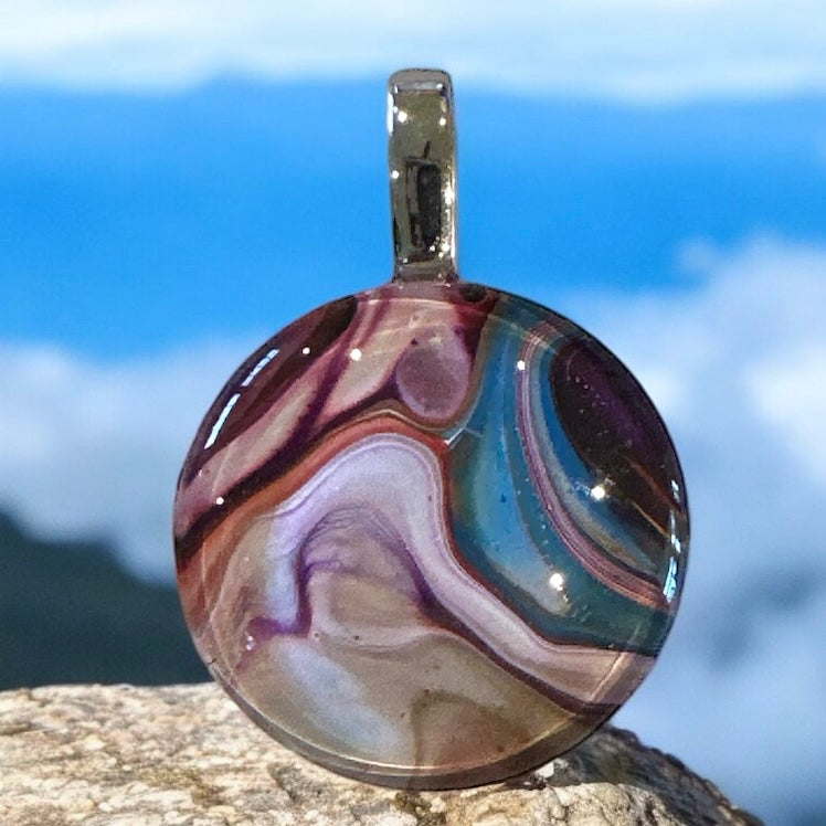 Original Abstract Art - Pendant - Necklace - Fluid Art - Wearable Art - Functional Art
