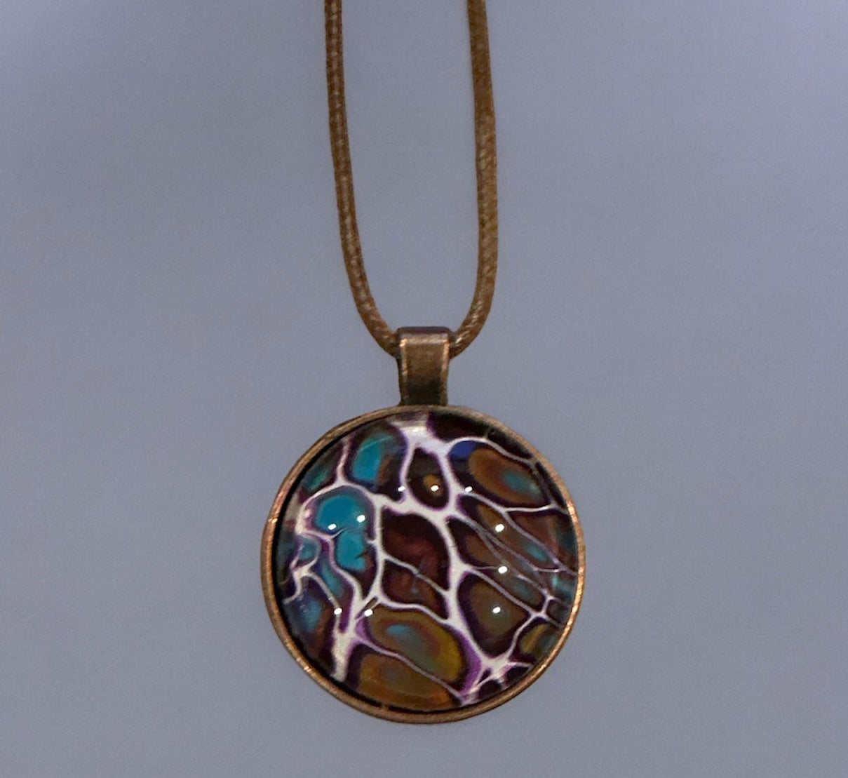 Original Abstract Art - Pendant 30mm - Necklace - Fluid Art - Wearable Art - Functional Art