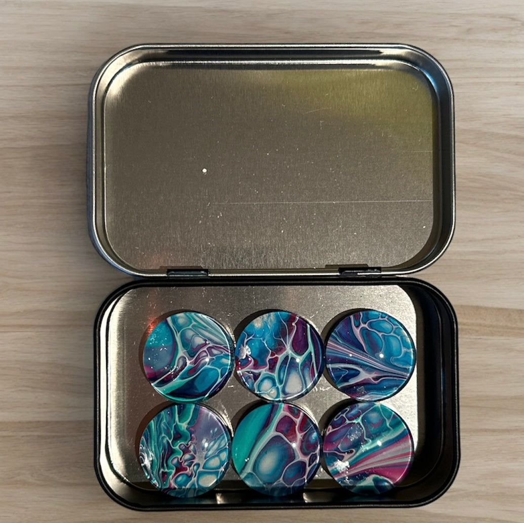 Hand-painted Magnet Set- Original Artwork- Functional Art
