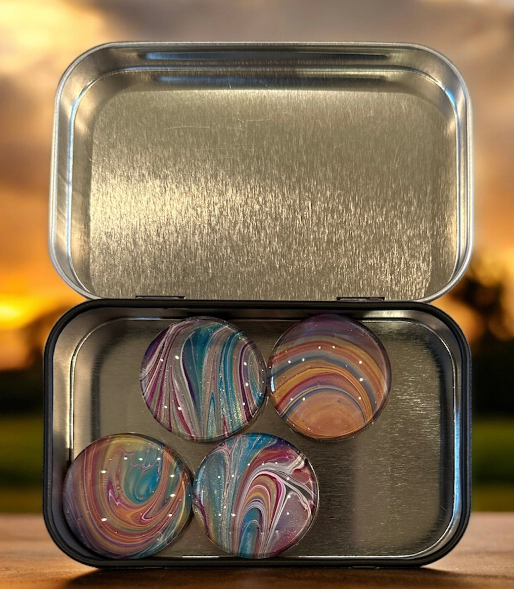 Hand-painted Magnet Set- Original Artwork- Functional Art