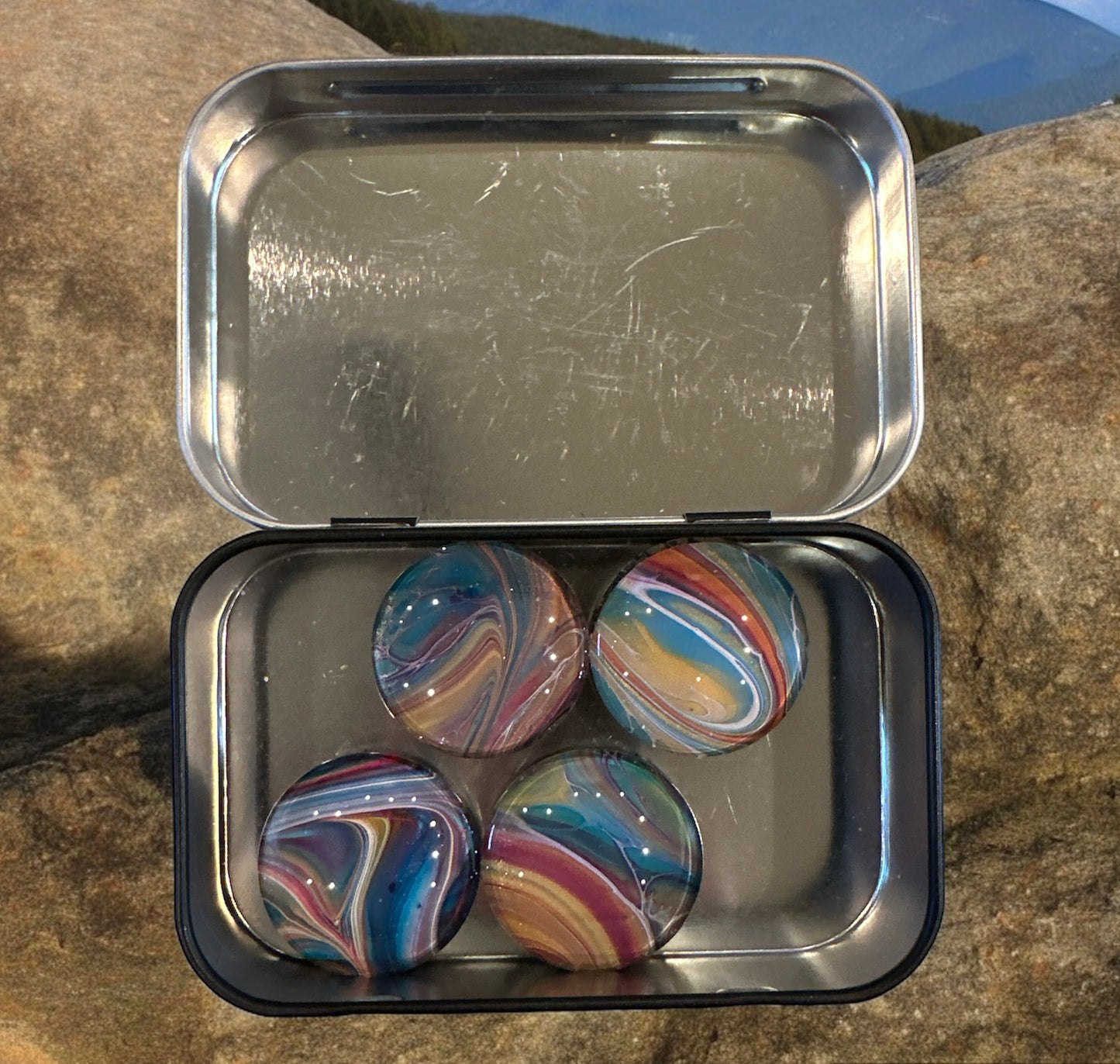 Hand-painted Magnet Set- Original Artwork- Functional Art