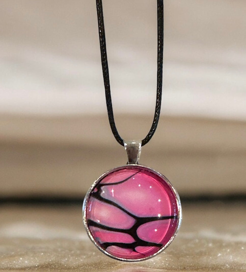 Original Abstract Art - Pendant 30mm - Necklace - Fluid Art - Wearable Art - Functional Art