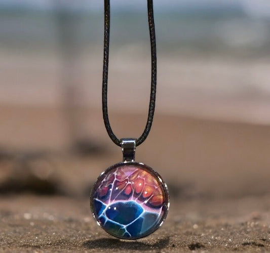 Original Abstract Art - Pendant 25mm - Necklace - Fluid Art - Wearable Art - Functional Art