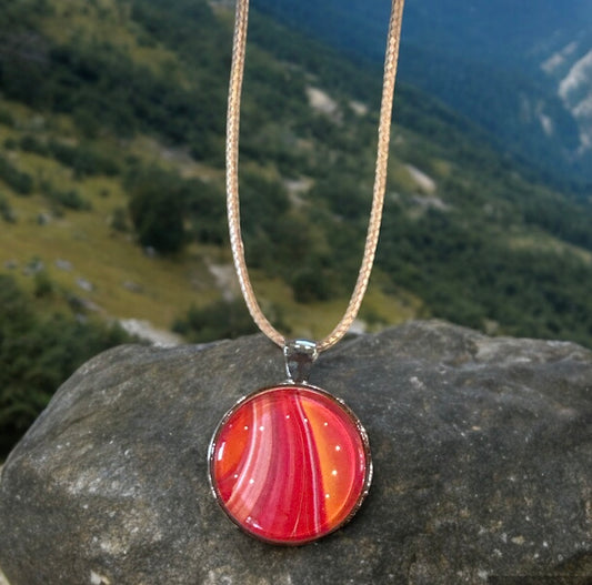 Original Abstract Art - Pendant 25mm - Necklace - Fluid Art - Wearable Art - Functional Art